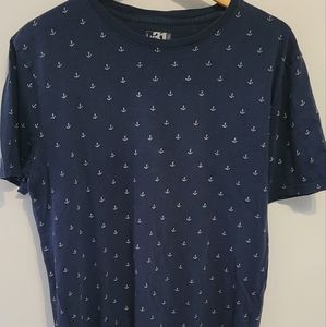 Navy blue anchor prints Tshirt